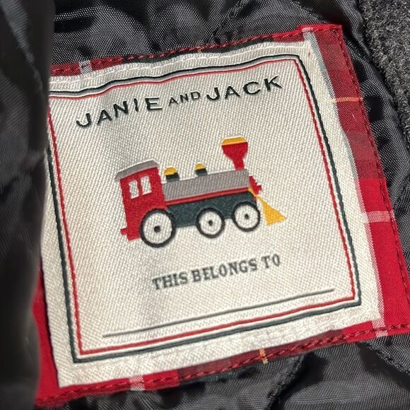 NWT Janie and Jack Dark Gray and Black Hooded Winter Toggle Pea Coat - Picture 11 of 13